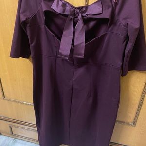 Whine colour bodycon dress ( short )
